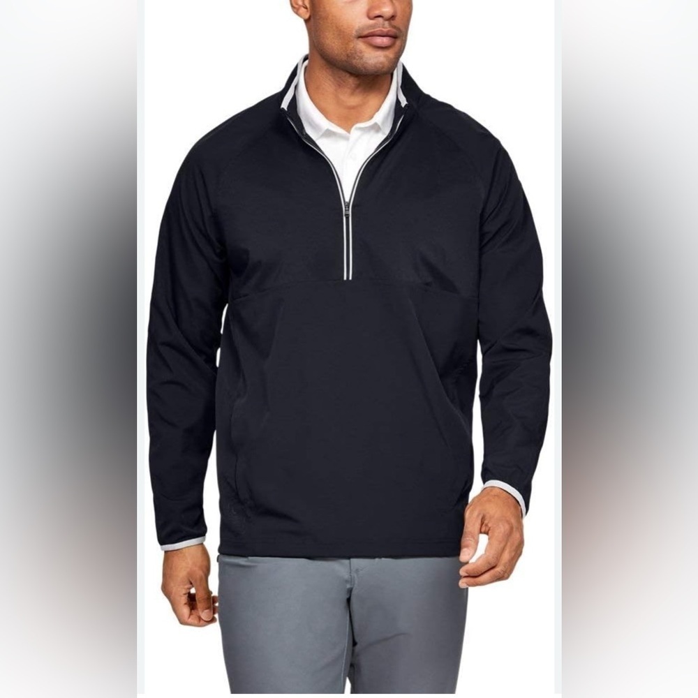 Under Armour Men's Half Zip Black Storm Windstrike Jacket.     Size-Small